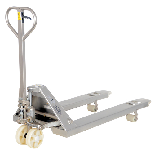 Pallet Truck, Stainless Steel, 48" L x 27" W, 5500 lbs. Capacity - Hydraulic Pallet Truck - MF998