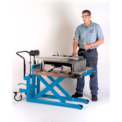 Hydraulic Skid Scissor Lift/Table, 42-1/2" L x 20-1/2" W, Steel, 1000 lbs. Capacity - Hydraulic Skid Lift - MK792