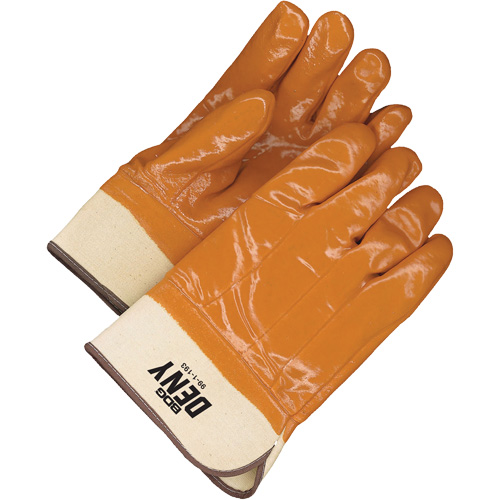 Denyâ„¢ Gloves with Safety Cuff, One Size, PVC Coating, Cotton Shell