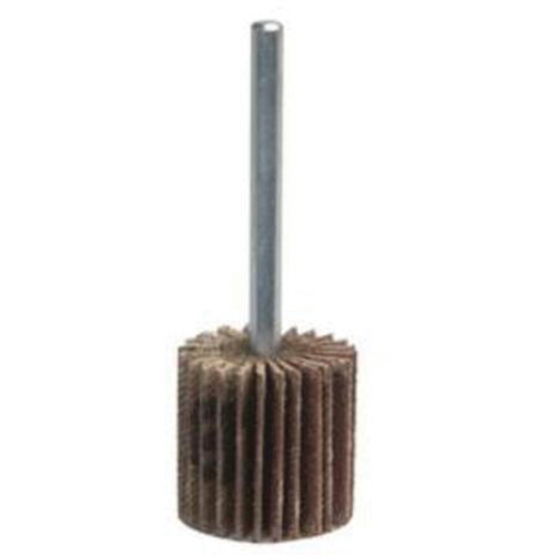 Mini Mounted Flap Wheel, Aluminum Oxide, 120 Grit, 1" x 1/2" x 1/4"