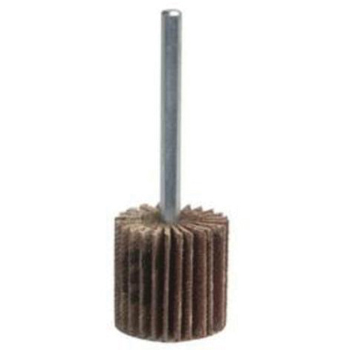 Mini Mounted Flap Wheel, Aluminum Oxide, 180 Grit, 1-1/2" x 1/2" x 1/4"