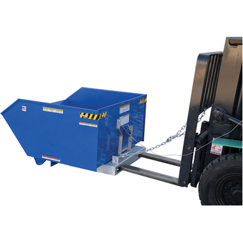 Low Profile 90 Degree Self Dumping Hopper, Steel, 1 cu.yd., Blue - Self Dumping Hopper - MN494