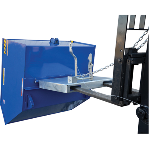 Low Profile 90 Degree Self Dumping Hopper, Steel, 1 cu.yd., Blue - Self Dumping Hopper - MN494