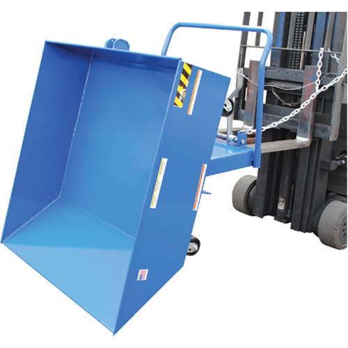 Low Profile Parts Hopper, Steel, 1/2 cu.yd., Blue - Self Dumping Hopper - MN518