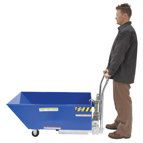 Low Profile Parts Hopper, Steel, 1/2 cu.yd., Blue - Self Dumping Hopper - MN519