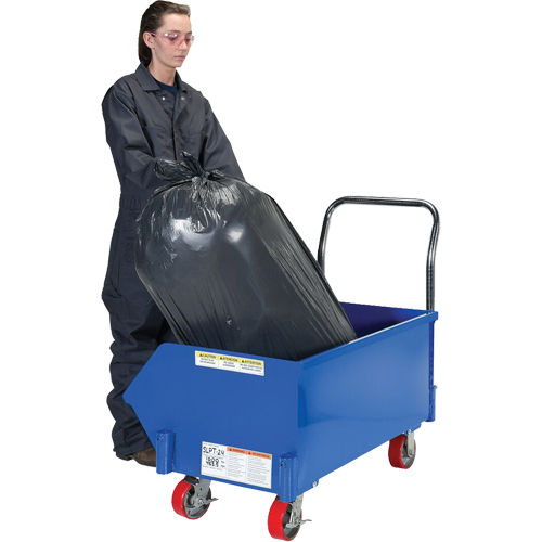 Low Profile Hopper, Steel, 1/4 cu.yd., Blue - Self Dumping Hopper - MN521