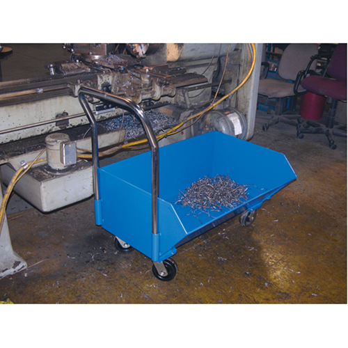 Low Profile Hopper, Steel, 1/4 cu.yd., Blue - Self Dumping Hopper - MN521