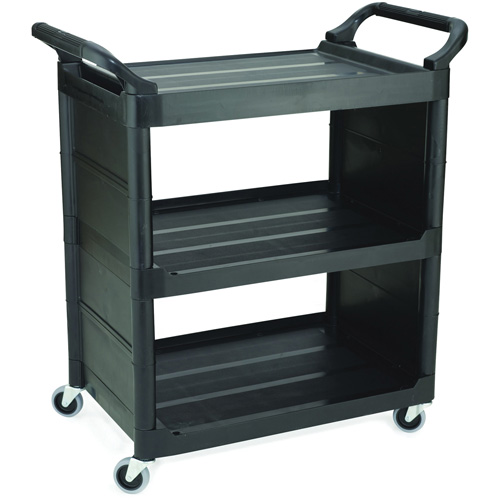 Bussing Cart with End Panels, 3 Tiers, 18-5/8" x 36-5/8" x 33-5/8", 150 lbs. Capacity - Utility Cart - MN605