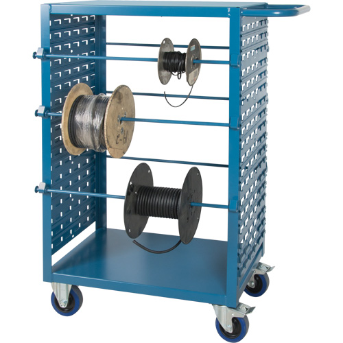 Mobile Wire Spool Cart, Steel, 6 Rod, 21" W x 48" H x 38" D, 1200 lbs. Capacity - Wire Spool Cart - MP086