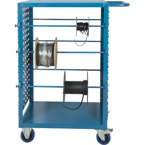 Mobile Wire Spool Cart, Steel, 6 Rod, 21" W x 48" H x 38" D, 1200 lbs. Capacity - Wire Spool Cart - MP086