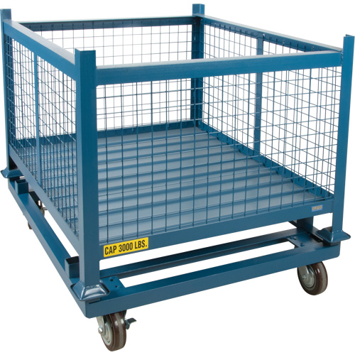 Dolly for Stacking Container, 48.5" W x 40-1/2" D x 10" H, 3000 lbs. Capacity - Steel Deck Dolly - MP096