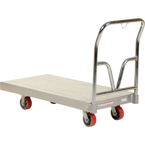 Aluminum Sheet Deck Platform Truck, 24" W x 48" L, 3600 lbs. Cap., Polyurethane Wheels - Aluminum Platform Truck - MP110