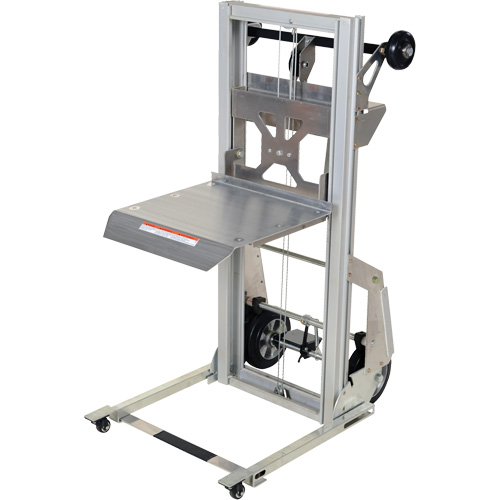 Portable Aluminum Load Lifter, Foot Pump Operated, 200 lbs. Capacity, 61" Max Lift - Platform Lift Stacker - MP144