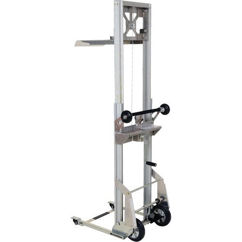 Portable Aluminum Load Lifter, Foot Pump Operated, 200 lbs. Capacity, 61" Max Lift - Platform Lift Stacker - MP144