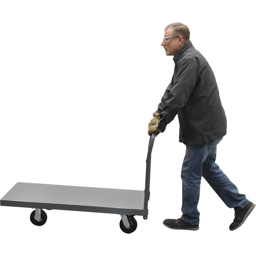 Platform Truck, 48" L x 24" W, 2000 lbs. Capacity, Rubber Casters - Steel Platform Truck - MP196