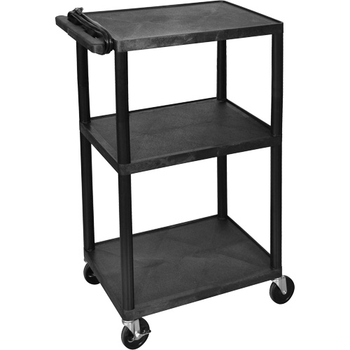 Electric Utility Cart, 3 Tiers, 24" x 42" x 18", 300 lbs. Capacity