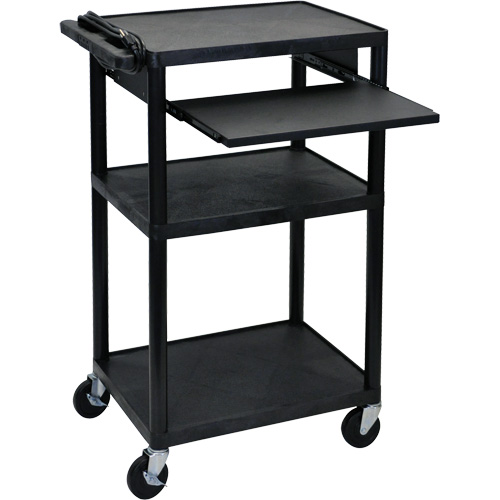 Electric Utility Cart, 3 Tiers, 24" x 42" x 18", 300 lbs. Capacity