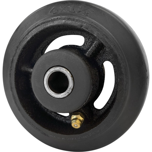 Mold-On Rubber Wheel, 4" (102 mm) Dia. x 1-1/2" (38 mm) W, 350 lbs. (158 kg.) Capacity
