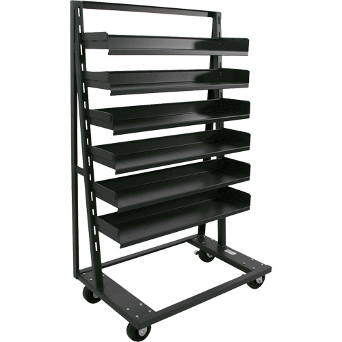Single-Sided Heavy Duty A-Frame Cart with 6 Trays, 38" x 25" x 63", 2500 lbs. Capacity