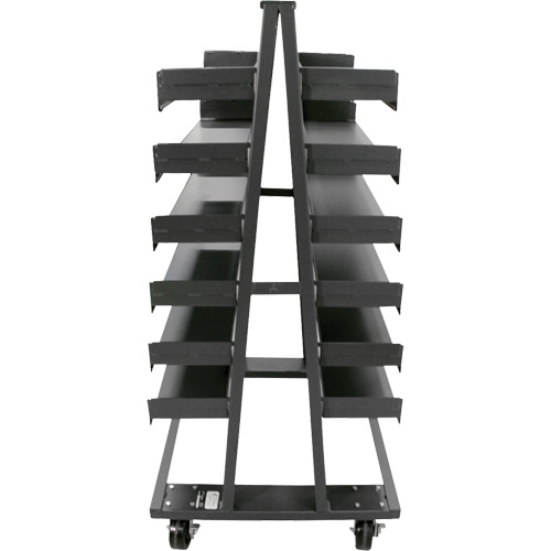Double-Sided Heavy Duty A-Frame Cart with 12 Trays, 38" x 30" x 63", 2500 lbs. Capacity