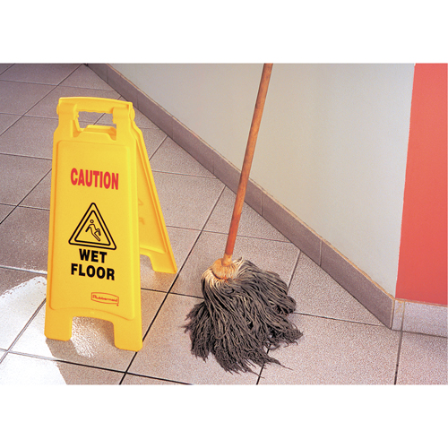 "Wet Floor" Safety Signs, English with Pictogram - Floor Signs - NC528