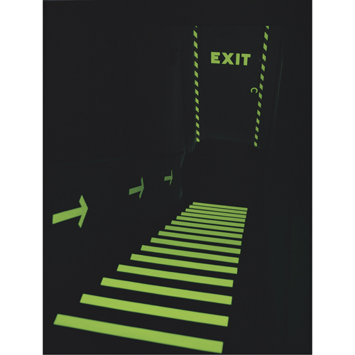 Hazard and Safety Glow Tape, 2" x 30', Vinyl, Glow-in-the-Dark - Marking Tapes - NC938