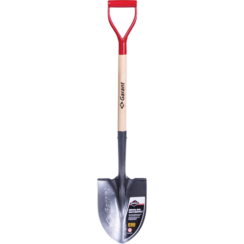 Pro™ Round Point Shovel, Tempered Steel Blade, Wood, D-Grip Handle