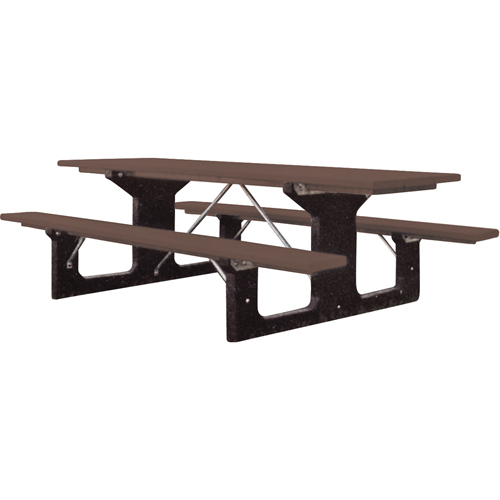 Recycled Plastic Picnic Tables, 6' L x 61-1/2" W, Brown -  - ND427