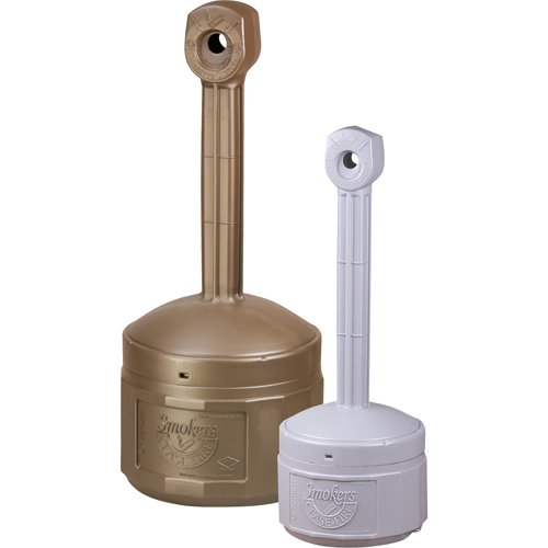 Smoker’s Cease-Fire® Cigarette Butt Receptacle, Free-Standing, Plastic, 4 US gal. Capacity, 38-1/2" Height -  - NH832
