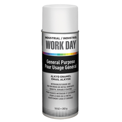 Industrial Enamel Paint, White, Gloss, 10 oz., Aerosol Can