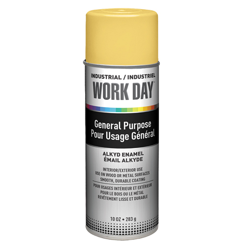 Industrial Enamel Paint, Yellow, Gloss, 10 oz., Aerosol Can
