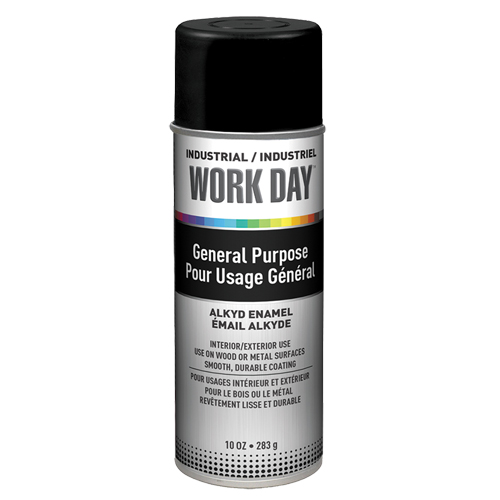 Industrial Enamel Paint, Black, Very Flat, 10 oz., Aerosol Can