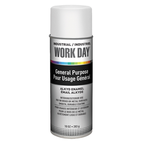 Industrial Enamel Paint, White, Very Flat, 10 oz., Aerosol Can
