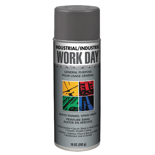 Industrial Enamel Paint, Grey, Gloss, 10 oz., Aerosol Can