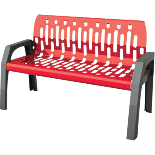 Stream Benches, Steel, 48" L x 25" W x 34" H, Red -  - NJ199