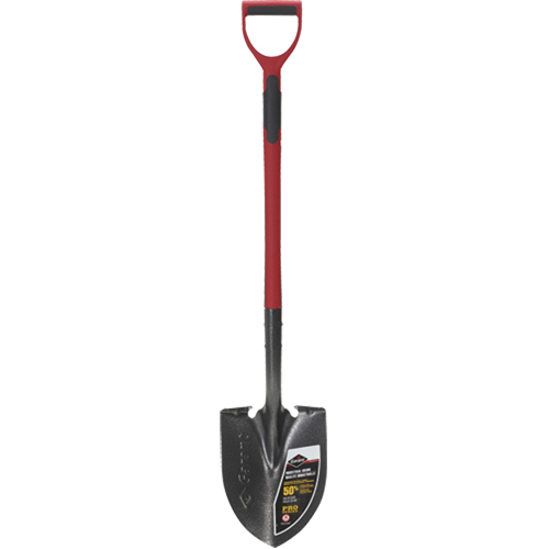 Pro™ Round Point Shovel, Tempered Steel Blade, Fibreglass, D-Grip Handle