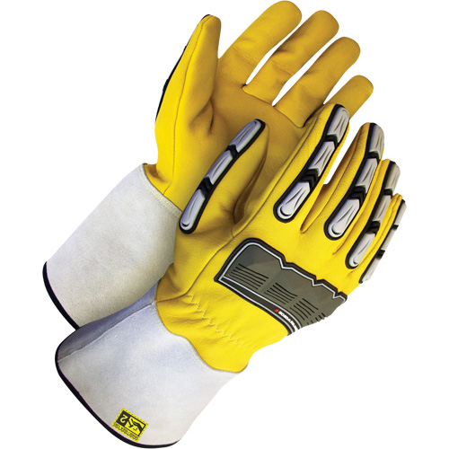 Denyâ„¢ Driver Gloves with Impact Protection, Large, Goatskin Palm, Gauntlet Cuff