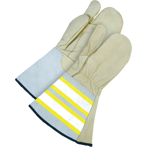 Classic Lined Grain Cowhide 1-Finger Mitt with Gauntlet Cuff, Size Large, Mitt