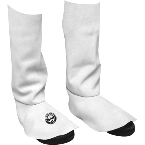 Leather Welding Spats, 15" L, Pearl Grey
