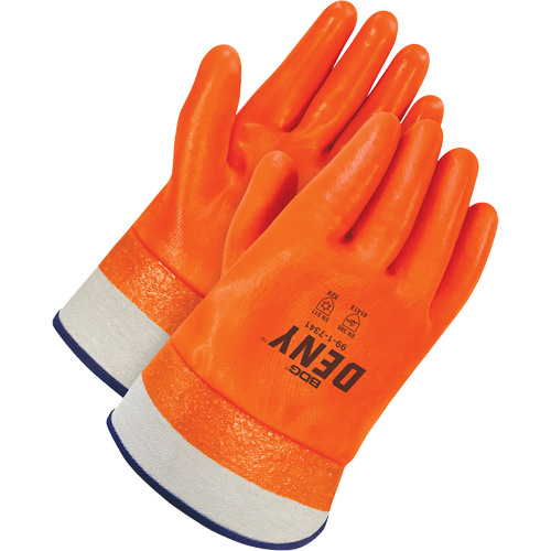 Denyâ„¢ Coated Gloves with Safety Cuffs, One Size, PVC Coating, Polyester/Acrylic Shell