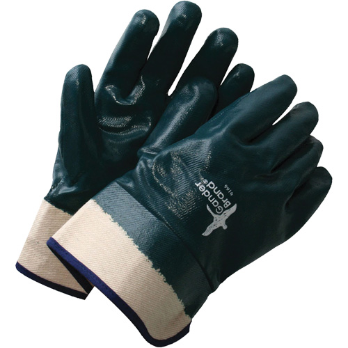 Denyâ„¢ Coated Gloves with Safety Cuffs, One Size, Nitrile Coating, Cotton Shell