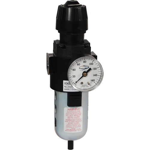 Wilkerson Compact Filter/Regulator, 1/2" NPT, 150 PSI Max. PSI, Standard