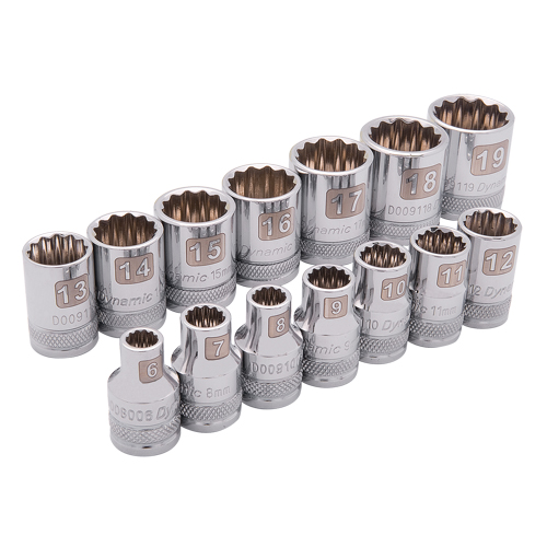 Metric Socket Set, 14 Pcs, 3/8" Drive Size