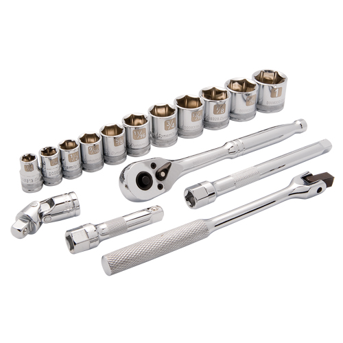 SAE Socket Set, 16 Pcs, 3/8" Drive Size