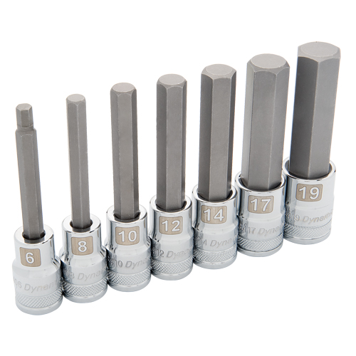 Long Metric Socket Set, 7 Pcs - Bit Socket Sets - NJH668