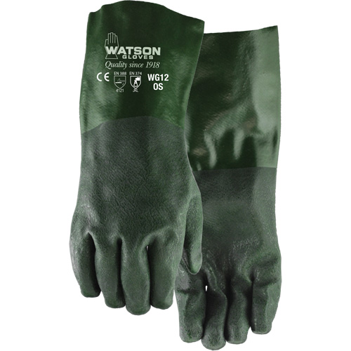 Dura Dip Gloves, 12" L, PVC, Jersey Inner Lining