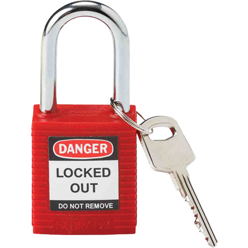 Lockout Padlock, Safety Padlock, Keyed Different, Nylon, 1-1/2" Width