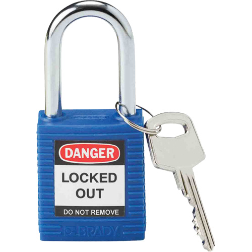 Lockout Padlock, Safety Padlock, Keyed Different, Nylon, 1-1/2" Width