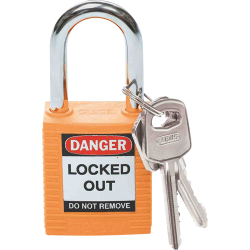 Lockout Padlock, Safety Padlock, Keyed Different, Nylon, 1-1/2" Width