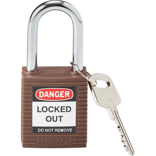 Lockout Padlock, Safety Padlock, Keyed Different, Nylon, 1-1/2" Width